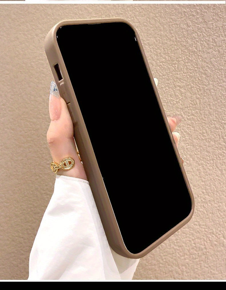 Compact Black Pouch for Iphone 15 Phone Case Featuring a Stereo Bear Design, Compatible with 14 Pro Max Soft Shell, Apple 13, Lanyard for Women, And 12 And 11 Models.